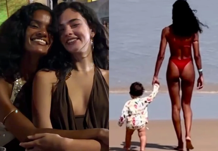 Нара Баптиста опубликовала новые фото с сыном, возлюбленным Венсаном Касселем и его дочерью Девой от Моники Беллуччи