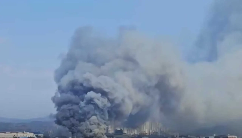 В Южной Корее сгорел крупный завод по производству запчастей для техники