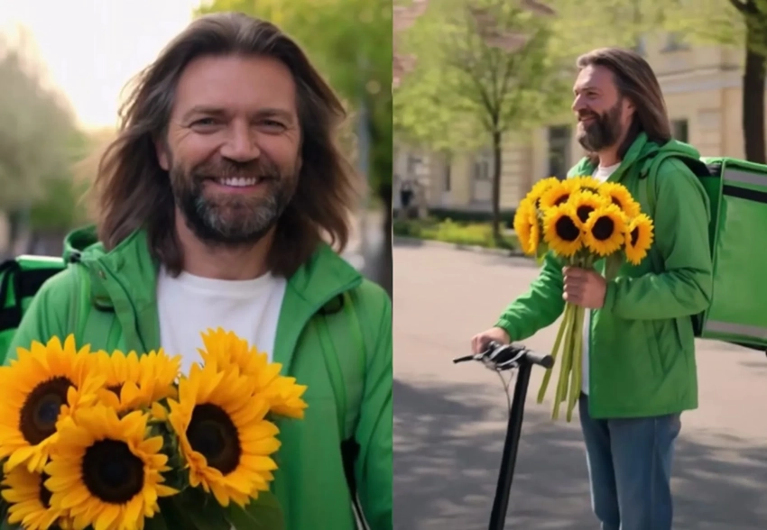 "Где заказать такую доставку?". Дмитрий Маликов в новом имидже с бородой снялся в образе курьера