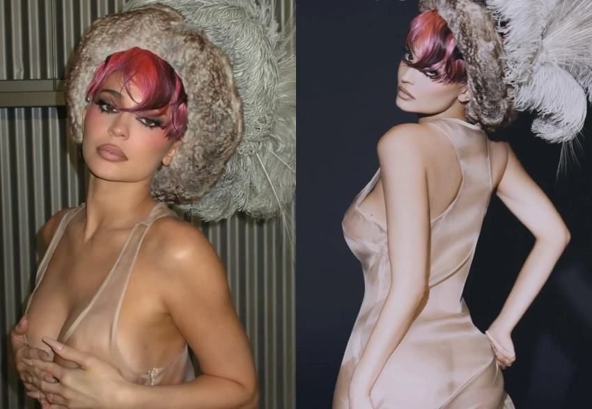 Кайли Дженнер снялась для глянца в "голом" платье